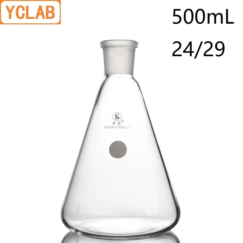 YCLAB 500 мл 19/26 Erlenmeyer фляга боросиликатное стекло 3 стандарт заземления рот