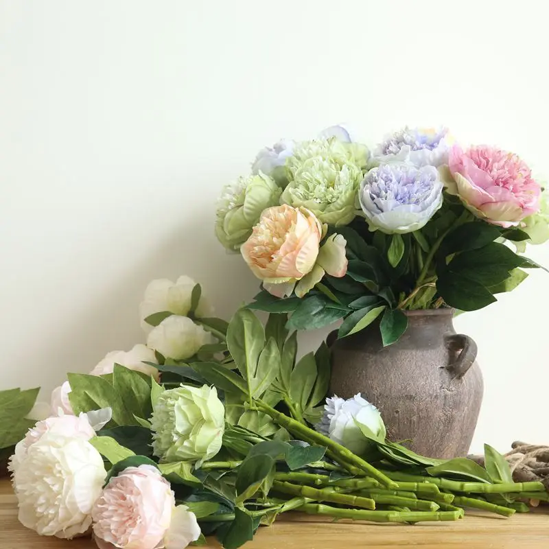 1 шт. Искусственные Шелковые голландские пионы цветы для дома украшения