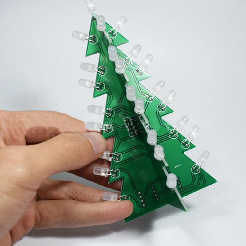 DIY Kerstboom kit Kleurrijke Gemakkelijk Maken LED Licht Acryl Elektronische обучающий комплект модуль | Лампы и