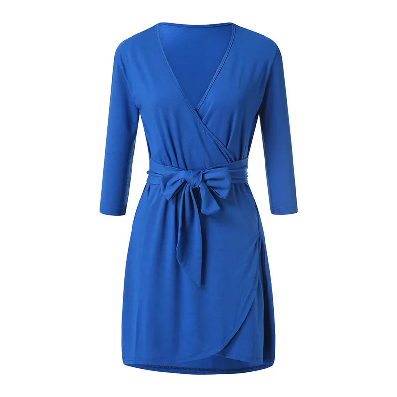 JAYCOSIN женское летнее платье больших размеров модное асимметричное с запахом и