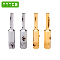 yytcg 2pairs4pcs banana plug connector corrosion resistant banana connector for audio video amplifier speaker cable jack