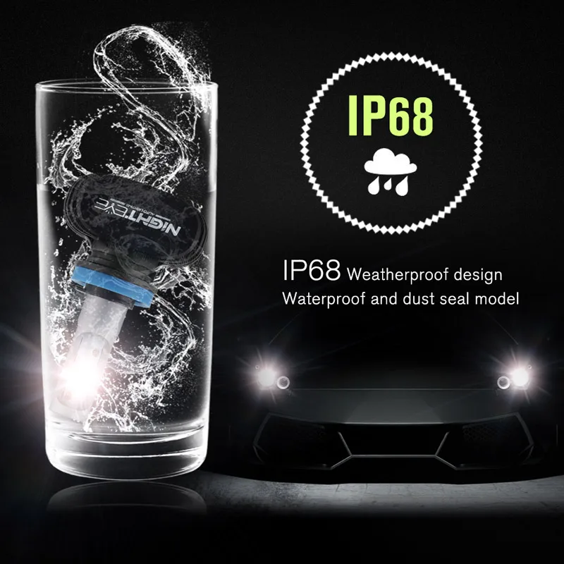 NIGHTEYE CSP светодиодный фар автомобиля лампы H1 H4 H7 H11/H8 9005 9006 (Подол короче спереди и