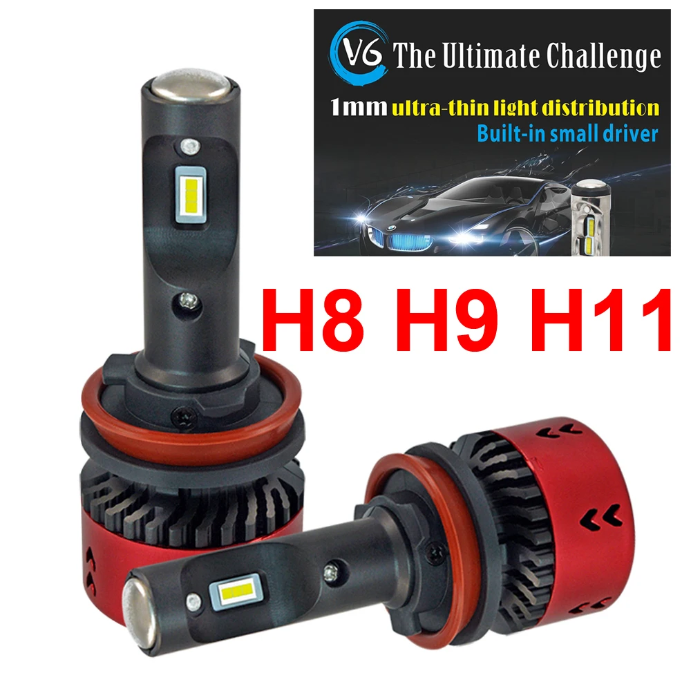 1 комплект H8 H9 H11 70 Вт 9600LM V6 светодиодный налобный фонарь все в одном мм ультра
