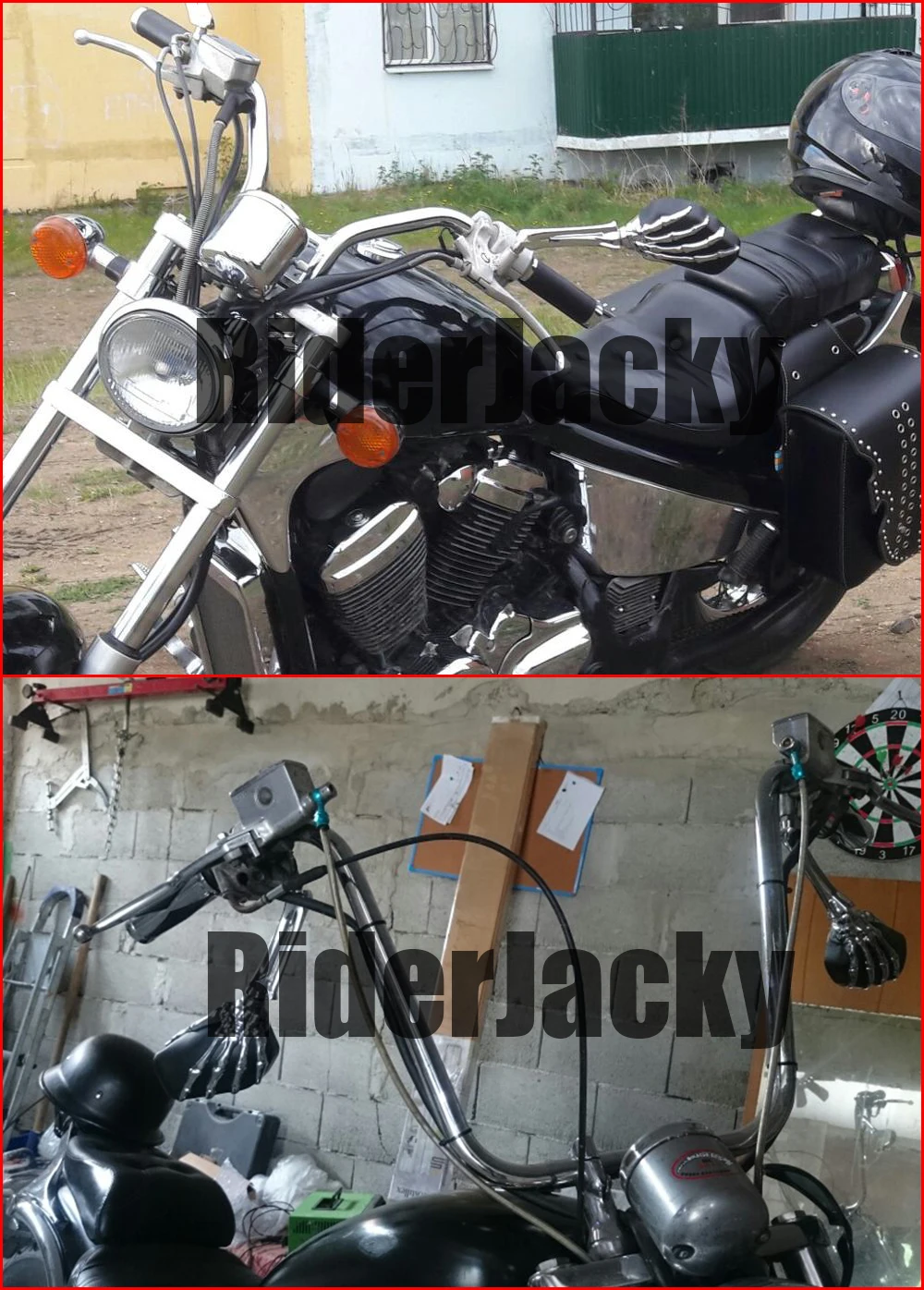 Хромированные зеркала заднего вида с черепом для Suzuki Intruder volasia Boulevard/Honda Shadow 750 1100 VTX VT/Yamaha V-Star