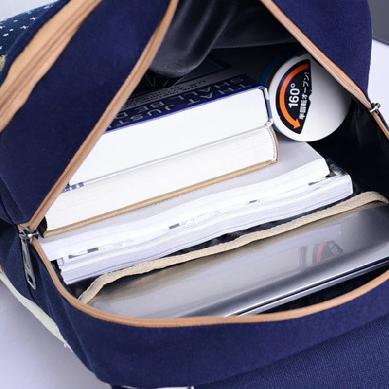 3 шт./компл. женский рюкзак школьные сумки для подростков девочек с принтом звезды