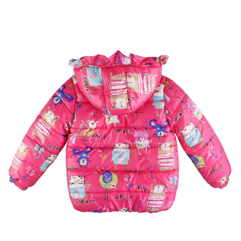 Winter Girls Jackets &amp Coats Boys Graffiti Parkas Hooded Cute Baby Girl Outerwear Cartoon Animals Children Clothing Kids | Детская