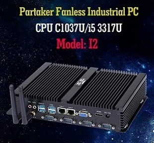 Причастником промышленного безвентиляторного Мини ПК Intel Celeron 1037U Core i5 3317U двухъядерный двойной Lan 4* COM поддержка Linux Windows
