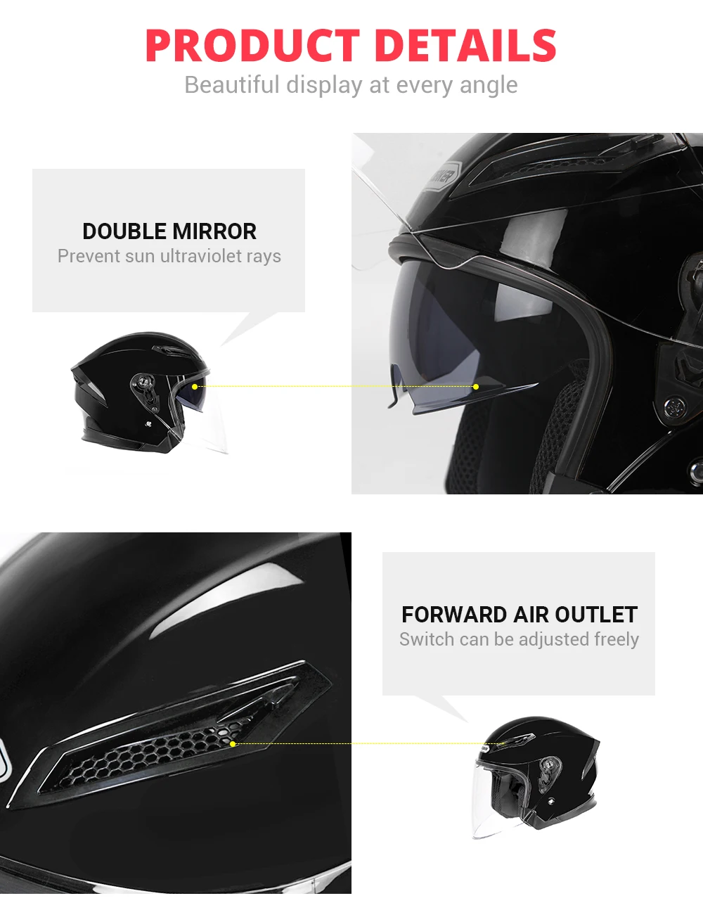 HEROBIKER мотоциклетный шлем с открытым лицом, мотоциклетный шлем с полным лицом, уличный велосипедный гоночный шлем, Мото шлем с двумя линзами