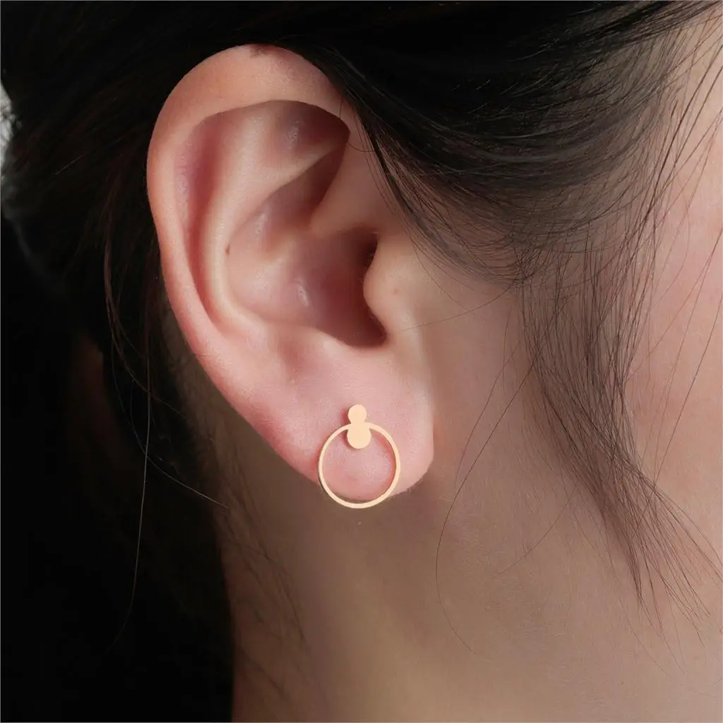 Серьги-пусеты Cxwind круглые геометрические серьги-пусеты полый круг кармы модные