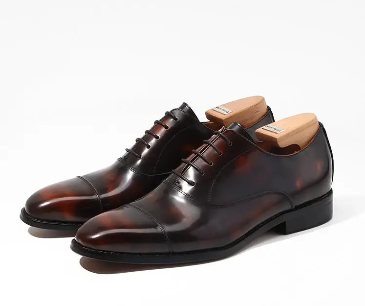Туфли мужские из лакированной кожи итальянские классические туфли лоскутные на