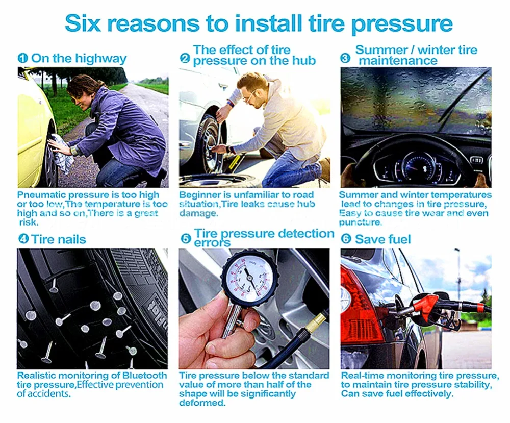 BEESCLOVER Car Bluetooth 4 0 TPMS Android IOS система контроля давления в шинах внутренних датчика