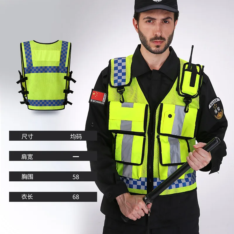 Светоотражающий жилет предупреждающий о дорожном движении флуоресцентный для