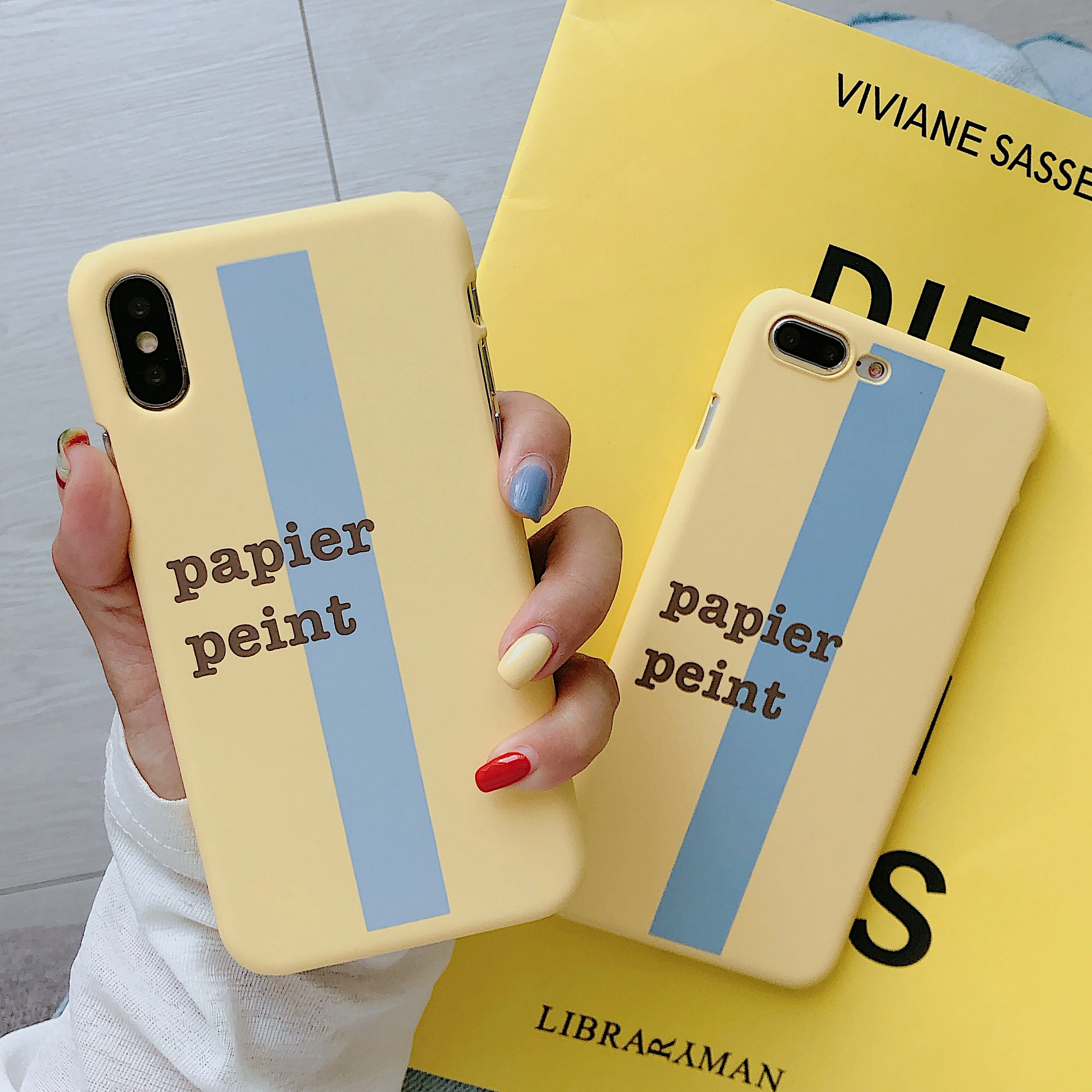 Простой литературный чехол для телефона iphone X XS MAX XR с английским словом Papier Peint