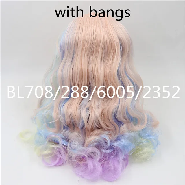 a Blyth кукла ледяной rbl головы и купол красочные волосы парик для DIY пользовательские куклы - Цвет: a