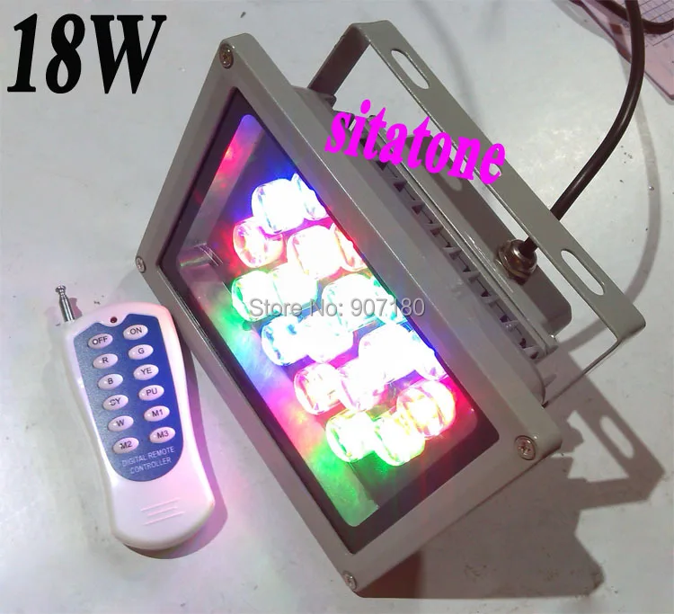 Светодиодный прожсветильник Тор RGB 18 Вт с дистанционным управлением на