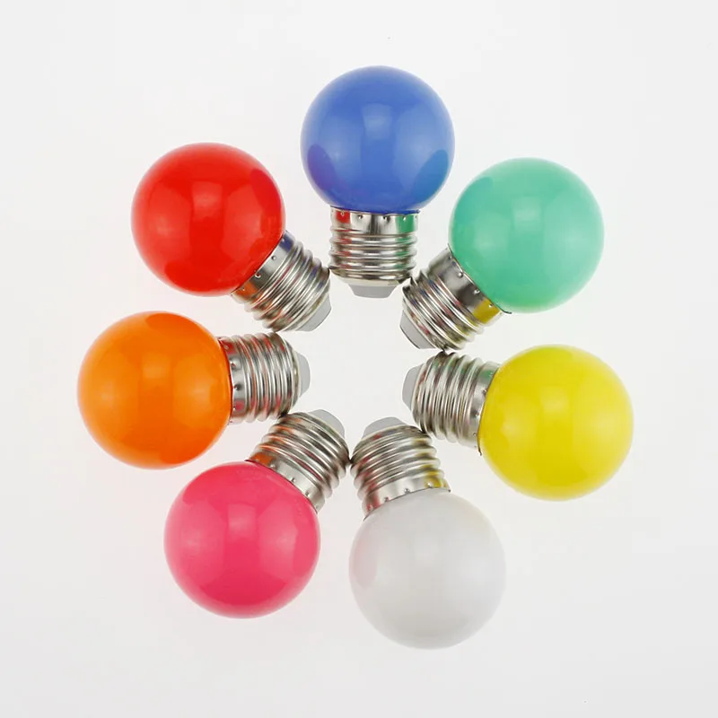 20 шт светодиоды Е27 7 цветов 220 В G45 lights lighting SMD3528 лампа светодиодная освещение в