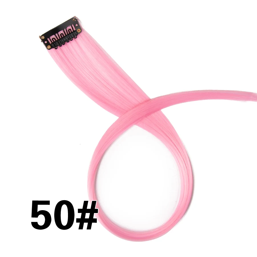P4/613 Alileader Клип В Наращивание Волос Ombre 20 Цветов 50 См Длинные прямо Синтетические Шиньоны Клип На Розовый Серый Блондинка 613# Красный синий - Цвет: P4/613