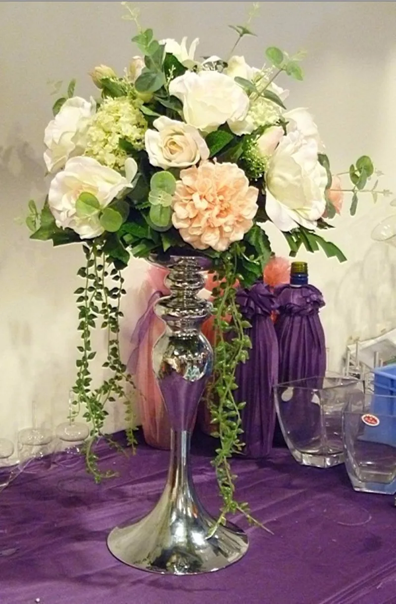 20 дюймов золотой серебряный подсвечник подставка цветы ваза дисплей свадебный