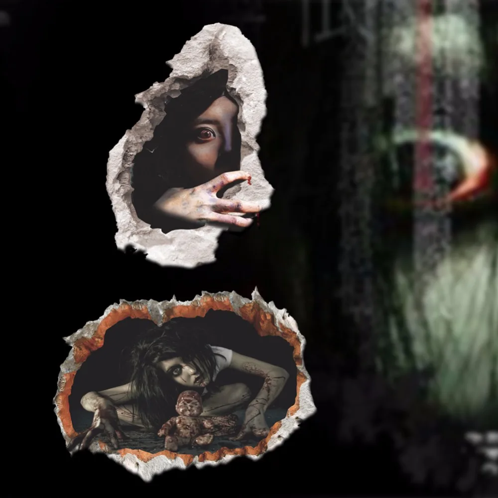 Съемный Хэллоуин 3D Ужасный Призрак стикер на стену праздник страшный домашний