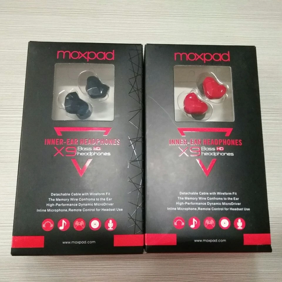 Наушники вкладыши Moxpad X9 2 шт./лот внутриканальные с микрофоном со съемным