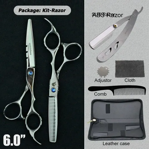 6004YIN-RAZOR " univinlions Профессиональные Парикмахерские филировочные ножницы для стрижки волос, парикмахерские ножницы, японские Парикмахерские ножницы - Цвет: 6004YIN-RAZOR