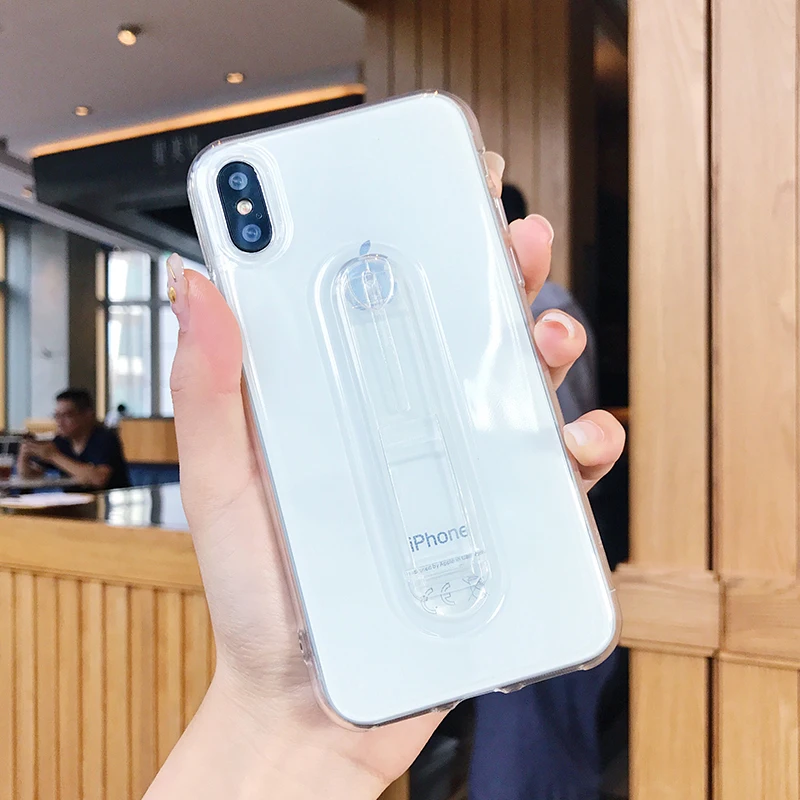 Мягкий прозрачный чехол из ТПУ для iphone X XS MAX XR 5 5S se 6 7 6s 8 Plus с держателем-кольцом