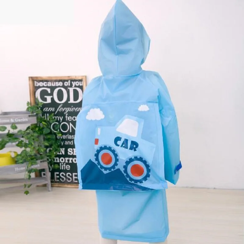 Детский непромокаемый дождевик с рисунком животных прозрачный для мальчиков и