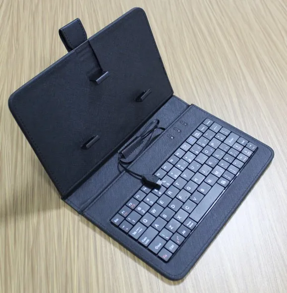 Black no mouse Черная Мини Проводная клавиатура общая Проводная клавиатура флип кобура чехол для Andriod OTG Мобильный телефон 4,2 ''-6,8'' планшет ноутбук - Цвет: Black no mouse