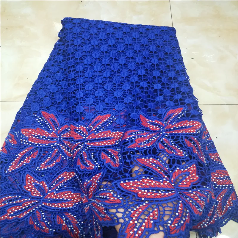 

2019 New Design African Lace Fabric 2019 African Guipure Cord Lace High Quality Embroidery Stones Lace Fabric For Wedding