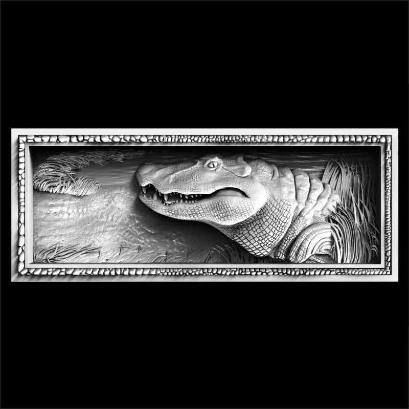 Алигатор 3D модель STL рельеф для ЧПУ формат мебели|stl relief|3d model stlmodel stl |