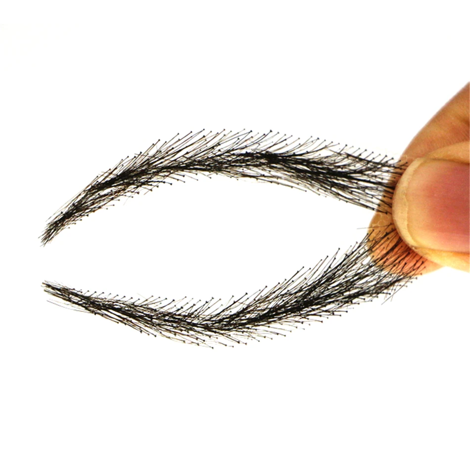 Плоские прямые брови прямо брови-гоу-гоу с 100% ручной человеческие волосы арочные