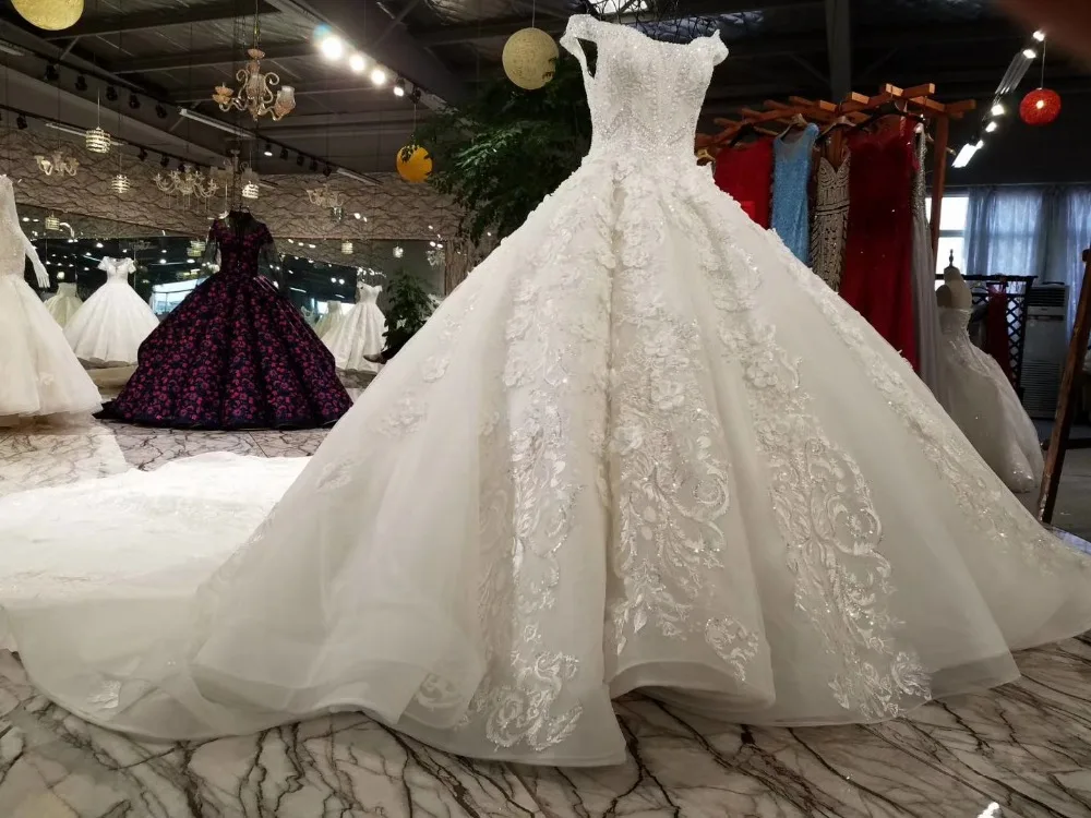 Высококачественное винтажное кружевное бальное платье принцессы свадебное с