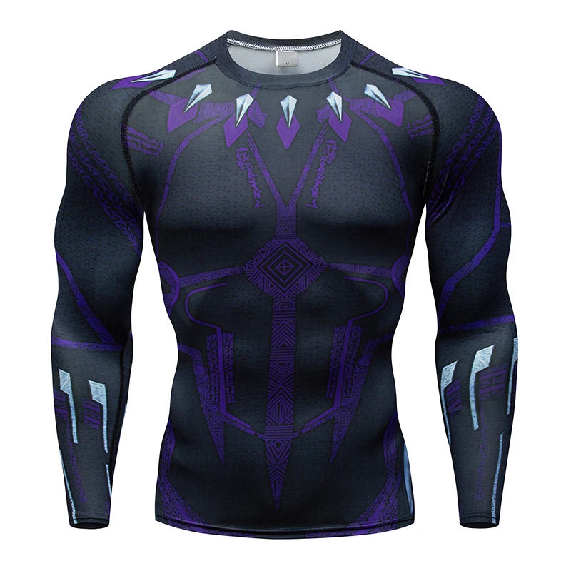 Новинка 2019 впитывающая пот и быстросохнущая компрессионная Мужская футболка для