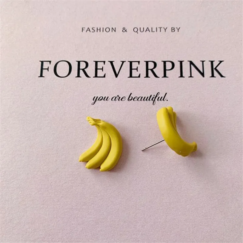 Summer Style Cute Fruit Fashion Stud Earrings For Women Lovely Pink Peach Strawberry Pineapple Party Earring Hot Sale | Украшения и