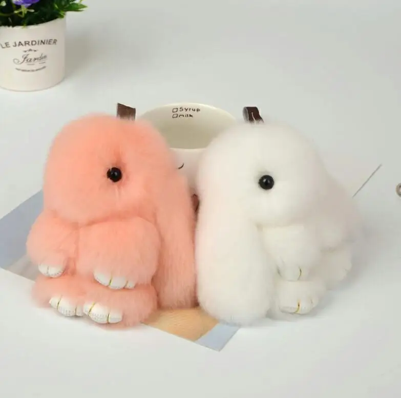 Oly2u New Arrival Sale Hot Bunny 15CM Rex Fur Rabbit Fashion Keychain For Gift Bag llaveros Tassel Jewelry|fashion keychain|keychain fashionkeychain