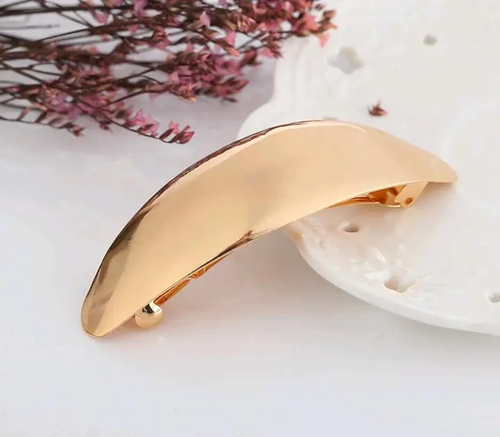 H41-002 12pc/lot quality smooth surface women gold and silver metal hair barrette | Украшения и аксессуары