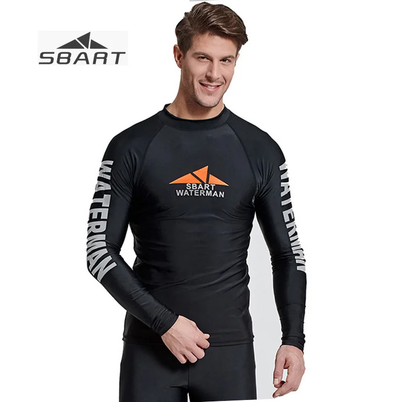 Sbart новая нейлоновая лайкровая рубашка для плавания Мужская купальная пуш-ап с