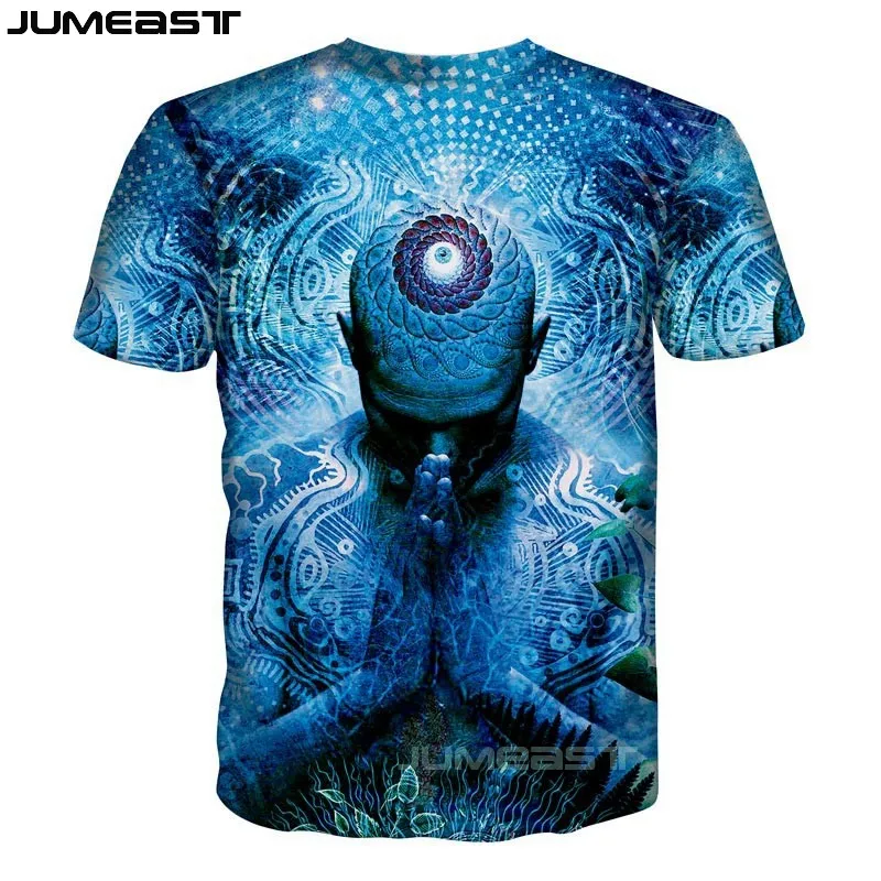 Jumeast брендовая мужская женская футболка с 3D принтом Будды Harajuku коротким рукавом