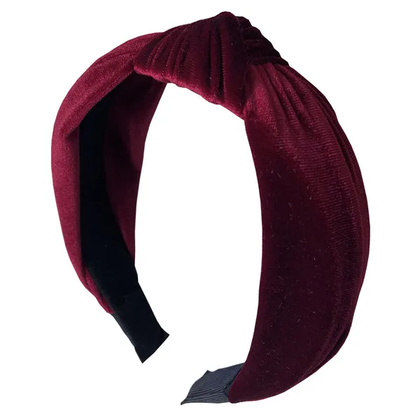 Velvet-275 Удобная Нескользящая повязка для волос, повязка на голову для женщин, девушек, завязанная крестиком, повязка на голову, Тюрбан ручной работы, обруч для волос, аксессуары для волос с бантом - Цвет: Velvet-275