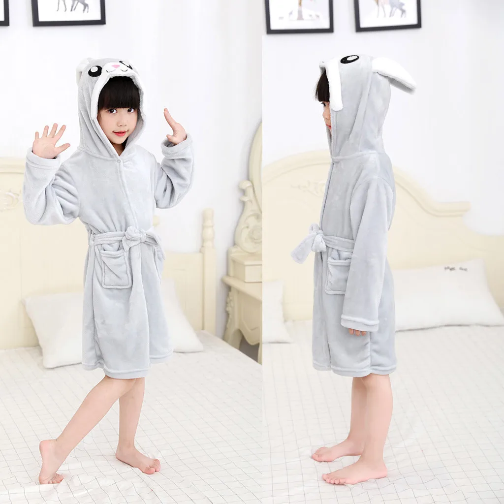 Модные милые детские халаты для девочек пижамы детское пляжное полотенце с
