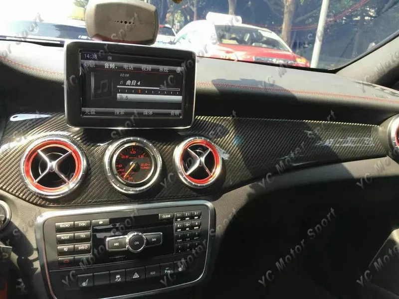 Сухой углеродного волокна LHD Dashboard Кондиционер Vent объемного крышка подходит для- MB CLA glk-класс GLA45 W117 X156 внутренняя отделка