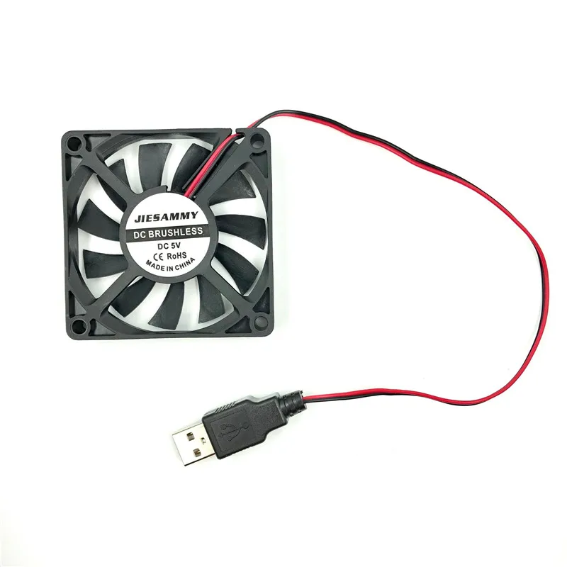 Компьютер чехол Вентилятор 70 мм кулер 70x70x10 мм бесшумный USB 5V 12V 24V масло/двойной шариковый подшипник 18CFM 3500 об/мин ПК Процессор теплоотвод 7 см radiato