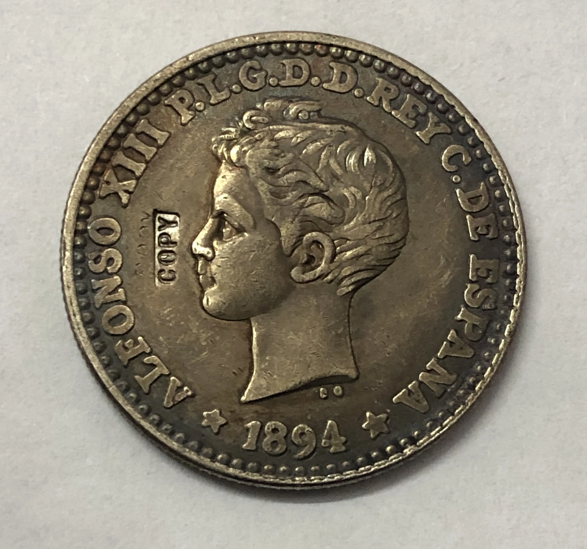 1894 Islas Filipinas DOS CENTAVO имитация монеты