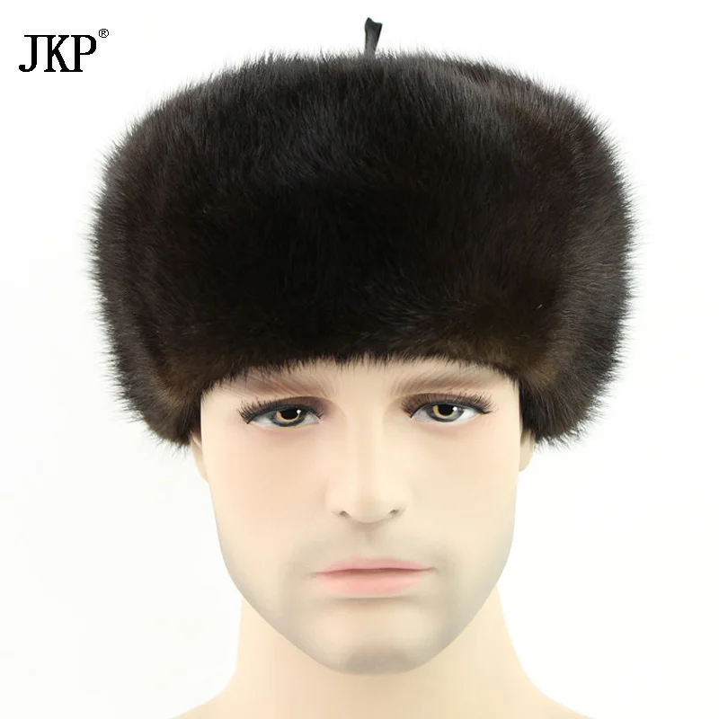 Лидер продаж Для мужчин норки меховой комплект шапка На зимнем меху шляпа