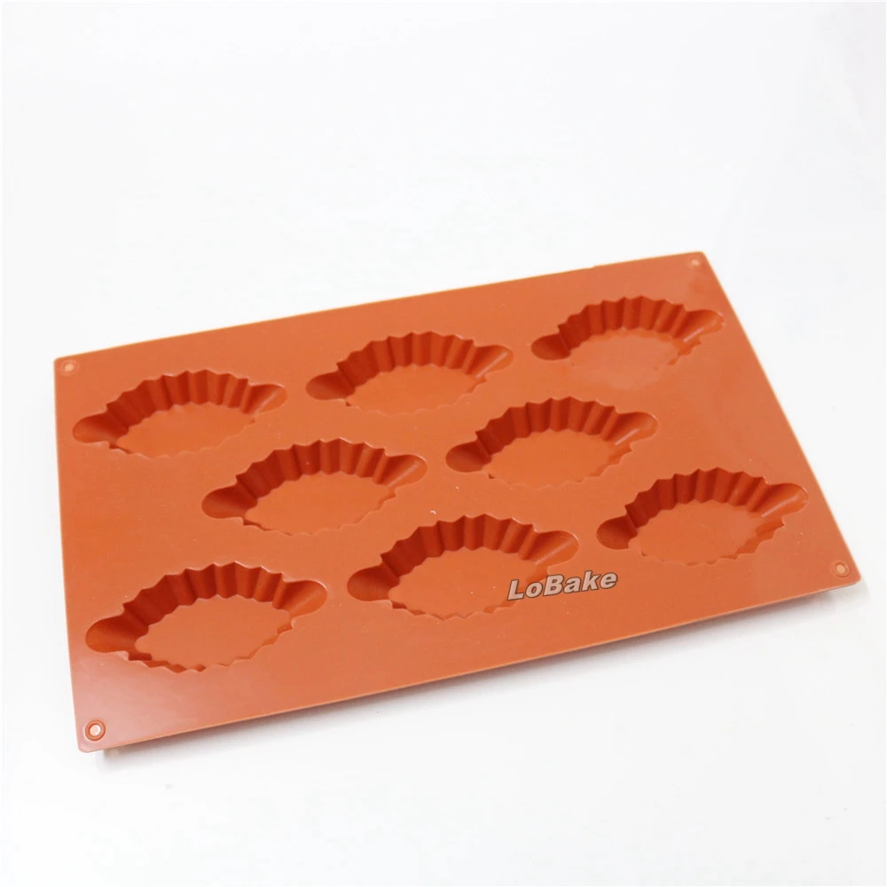 Latest 8 cavities fluted lozenge shape silicone cake mold candy cookie biscuit moldes silikon form ice cube tray DIY bakery | Дом и сад