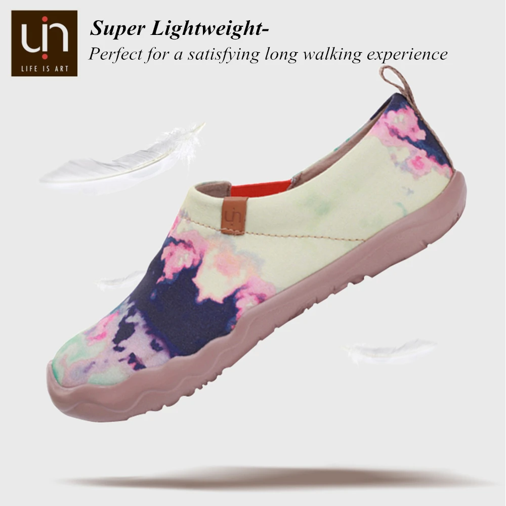 Модные женские повседневные туфли на плоской подошве с принтом UIN Dream удобные