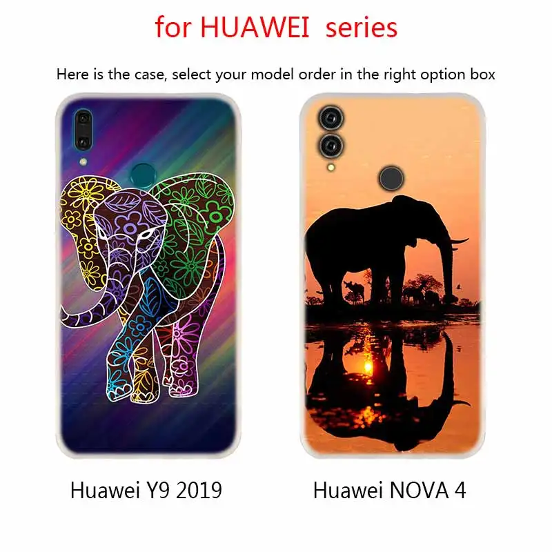 Мягкий силиконовый чехол с принтом слона для Huawei Mate 10 Lite 20 Pro 20X S Y5 2017 Y9 2018 2019 NOVA 3 3i 4