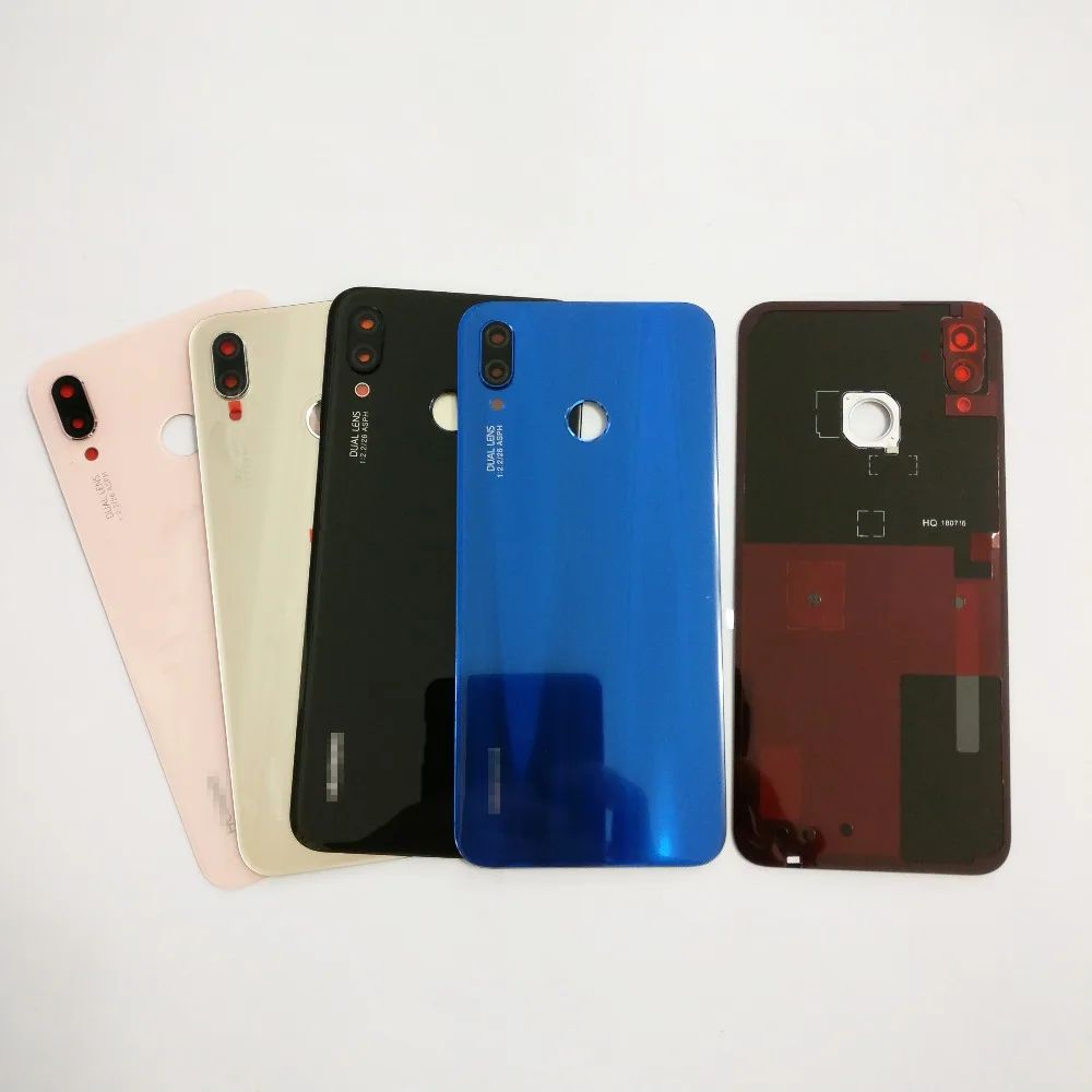 Черный/розовый/золотой/синий для huawei P20 lite/Nova 3E сменная стеклянная задняя крышка батарейного отсека чехол Корпус батареи задняя крышка