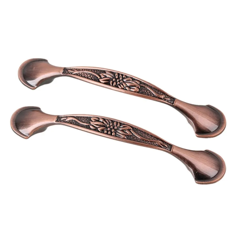 Красная бронза 96 мм антикварный Ретро кухонный шкаф мебель Ручка Бар Тянет