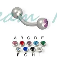 Изогнутое модное кольцо для бровей с драгоценным камнем ювелирное изделие